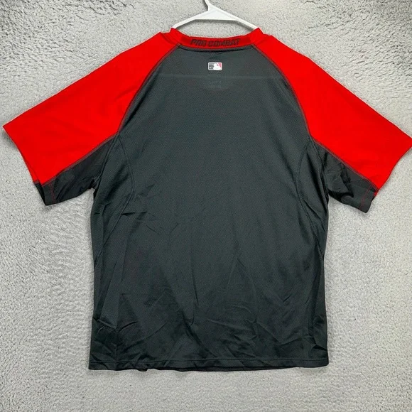 Nike Pro Combat Adult Mens Baseball T-Shirt XL Dri-Fit Red Grey Performance Tee